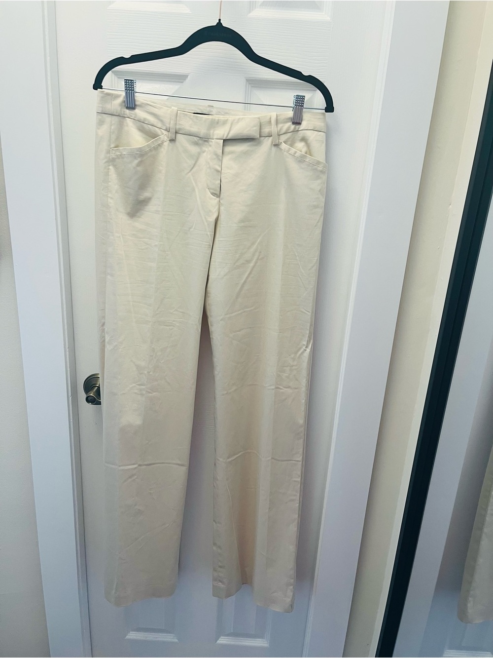 BCBGMaxAzria Cream Straight-Leg slacks